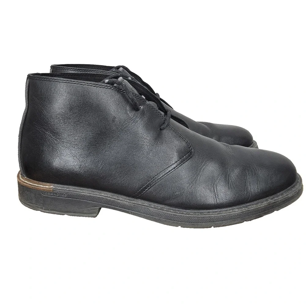 Cole Haan Chukka Boots Mens 11.5 GrandSeries Go To Black Leather Lace Up C36530